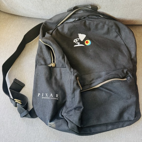 RARE Vintage Disney Pixar Internship Program Ball Luxo Backpack Gemline Zip Bag